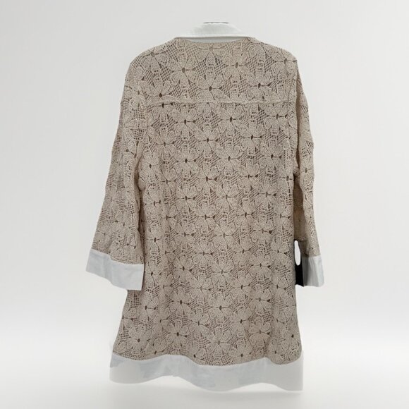 Tuckernuck Tan Crochet Collier Dress sz XXL 2XL Collared Mini A-Line Shift NWT - Picture 8 of 8